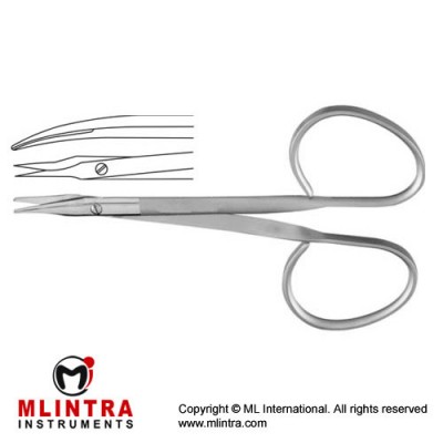 Ribbon Tenotomy Scissor Curved - Flat Shanks - Sharp , 10 cm - 4" Ribbon Tenotomy Scissor Curved - Flat Shanks - Sharp , 10 cm - 4"
